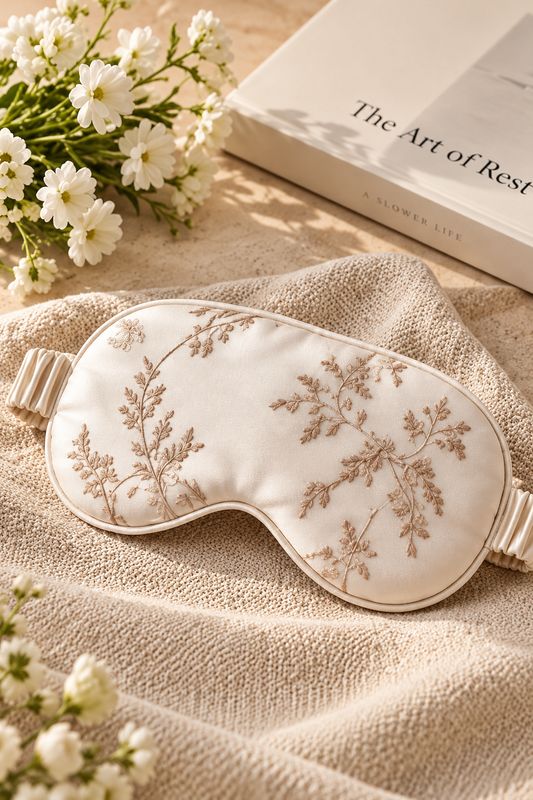 Meadow Embroidered Satin Sleep Mask