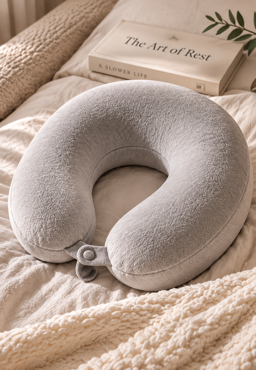 Silver Cloud Plush Travel Neck Pillow