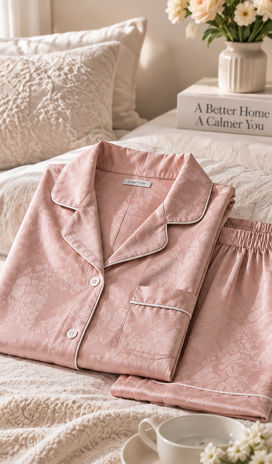 Blush Garden Jacquard Pajama Set